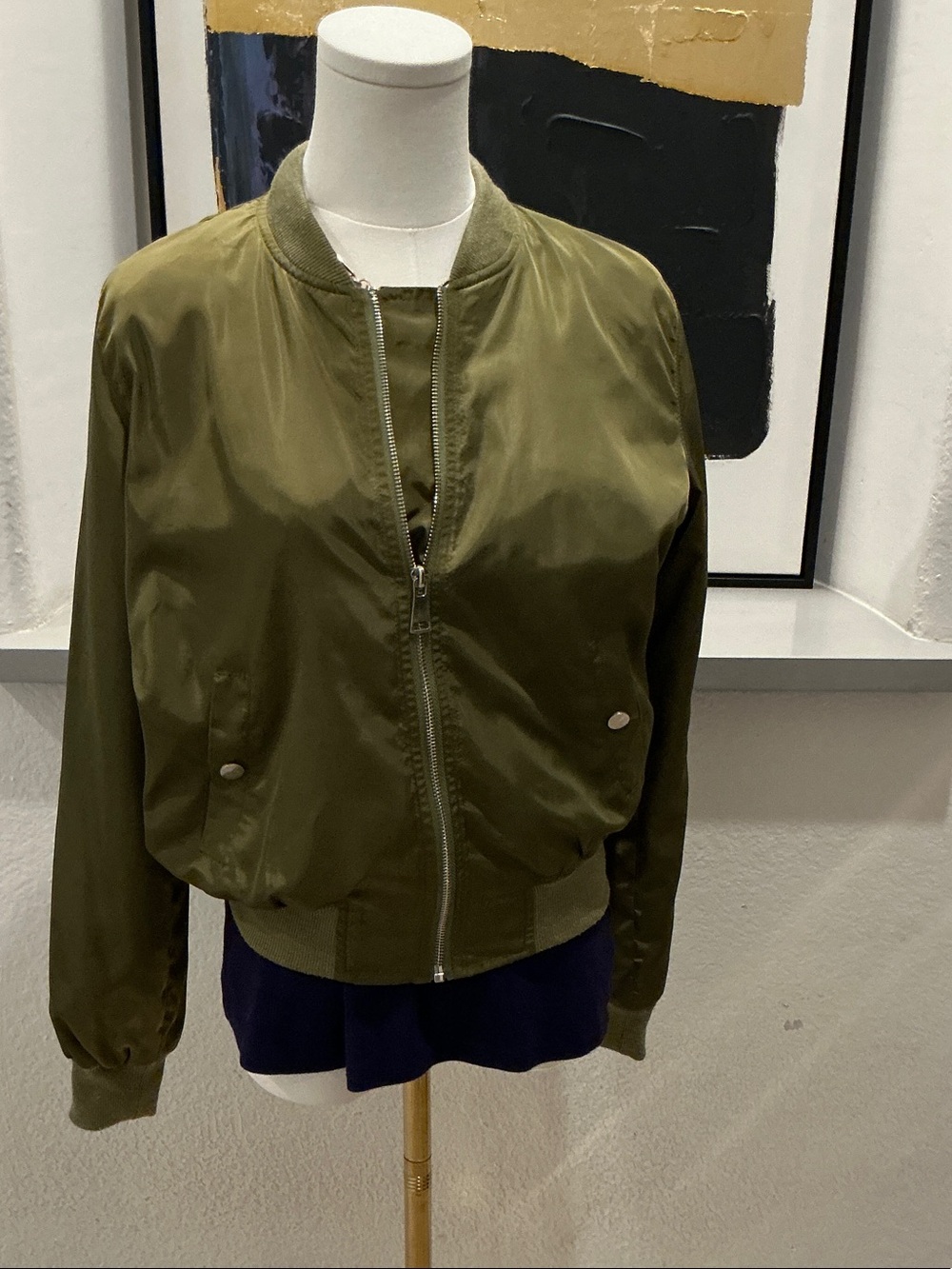 36 Point 5 Olive Green Bomber Jacket